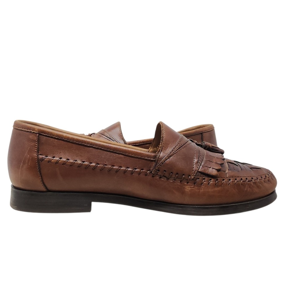 Giorgio Brutini Loafer 11 Men Kiltie Woven Tassels Bartell Brown Leather Slip On - Picture 7 of 14